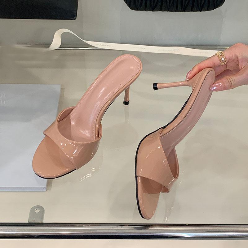 Fashion Summer Spring Elegant Women Heeled Sandals Slides Shoes Female Footwear Fashion Round Toe Ladies Thin Heels Sandals Shoes