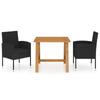 Day and Night - Day and Night Garden Dining Set 3 Pieces Black