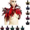Gothic Feather Shoulder Cape Punk Fake Collar Costume Feather Shawl  Cosplay