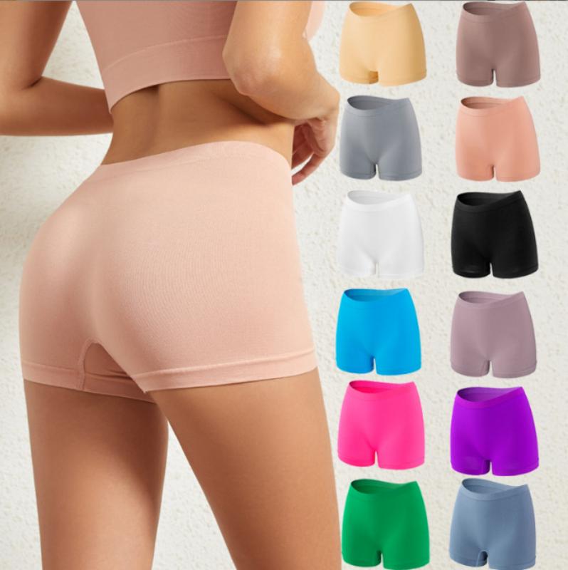 High Waist Women's Underwear Panties Yoga Underwear Ladies Breathable Underpants Plus Size Short Pants Cotton Panties Shorts Underwear