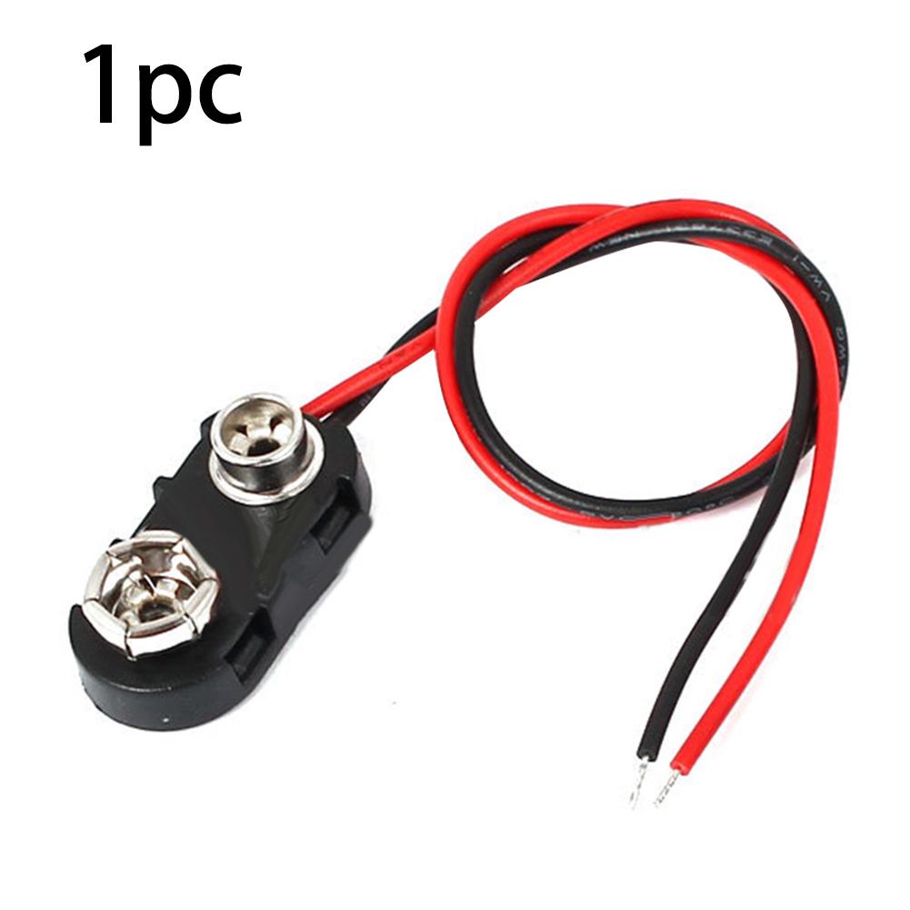Electronic Kingdom Wires Press Buckle Lead 15cm Double I Type 9V Battery Clip Connector Plug Holder