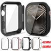 Full Cover Protective PC Hard Case with Tempered Glass Screen Protectors for Apple Watch Series 10 - 42mm & 46mm Accessories