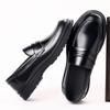 Fashion Handmade Leather Loafers Thick Bottom Casual Driving Flats Slip-on Dress Shoes Comfy Moccasins Versatile Male Driving Footwear