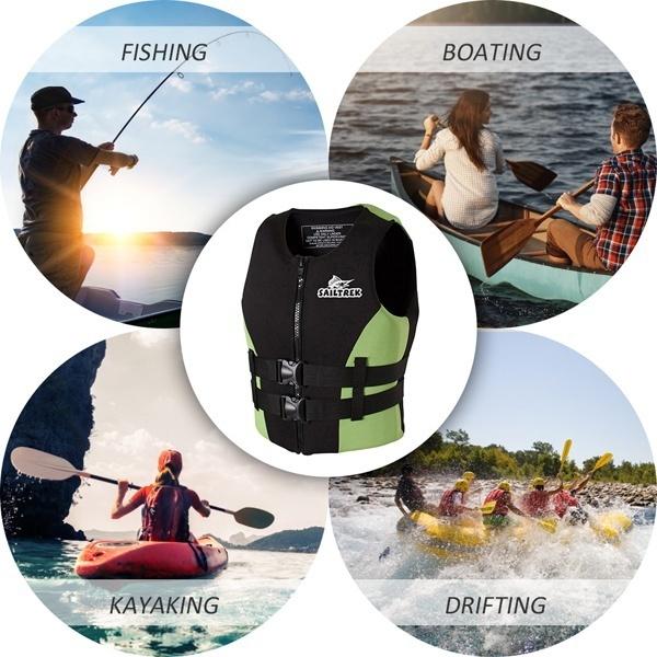 New Adult Neoprene Fishing Life Jacket Water Sports Kayak Rowing Rafting Safety Life Vest S-3XL