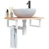 VidaXL Wall-mounted Washbasin Shelf Steel and Solid Oak Wood 3302560