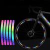 20pcs Rainbow Reflective Waterproof Wheel Stickers Plastic Reflective Decals for Bicycle and Car Wheels, Night Riding Safety Accessories