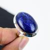 Natural Lapis Lazuli Adjustable 925 Sterling Silver Ring - Fits US Sizes 6 To 11 - Handmade Boho Jewelry for Women & Men, Gift For Mom