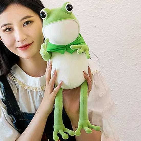 Cartoon Frog Eyes Long-legged Pillow Toy Cute Big Stuffed Green Frog Plushies Companion Sleep Pillow Soft Stuffed