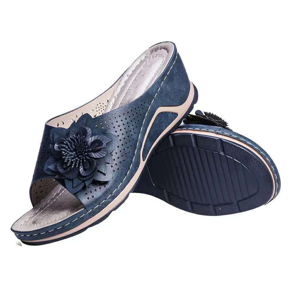 Women Sandals Summer Slippers Ladies Hollow Floral Sandals Wedges Platform Sewing Slides Female Zapatos De Mujer Sandalias