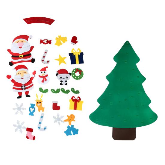 DIY Felt Christmas Tree for Toddlers Wall Hanging Christmas Tree Kit Interactive Kids DIY Crafts for Holiday Party Supplies