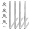 4 Chrome Table Legs Adjustable Height 870 Mm