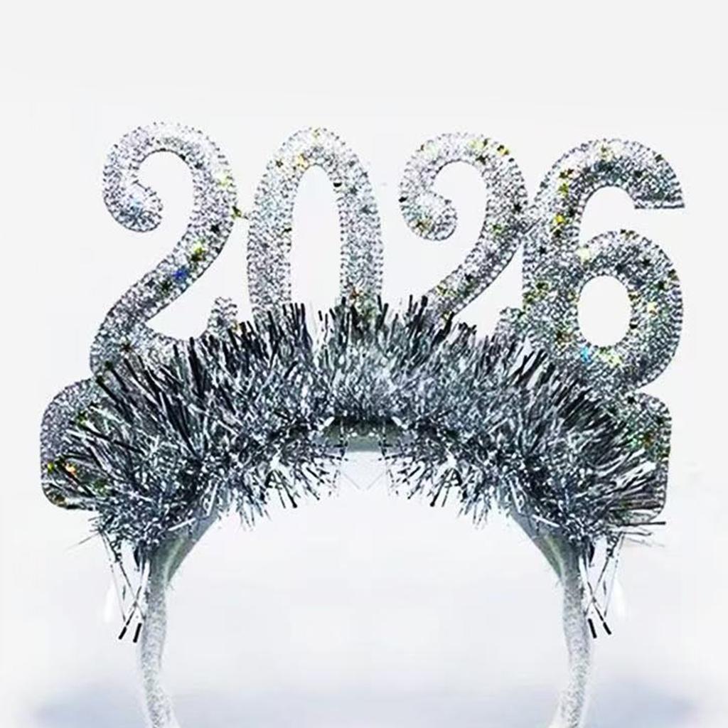 Glittering 2026 New Year Headband With Festive Number Decors For Adults Kids Holiday Parties Christmas Celebrations