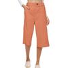 Women's Solid Color Cotton And Linen Fashionable Loose High Waist Cropped Casual Pants