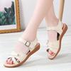Fashion Summer Flat Sole Sandals Soft Sole Comfortable for Middle-aged and Round Head Elderly Mothers Large Size Casual Women's Shoes