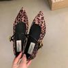 Women Leopard Shallow Pointed Toe Flats Shoes 2024 Autumn Fashion New Walking Casual Shoes Cozy Trend Dress Chaussures Femme