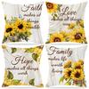 Pillow Cover Set Spring Linen Print Sunflower Pillow Cover Living Room Sofa Pillow Cushion
