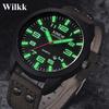 Wilkk Men's Leather Date Casual Analog Quartz Wrist Watch Business Watches Gifts
