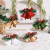 1/4Pcs Christmas Bells Easy Installation Lanyard Design Pine Cone Shape Xmas Bells Doors Windows Tree Decor