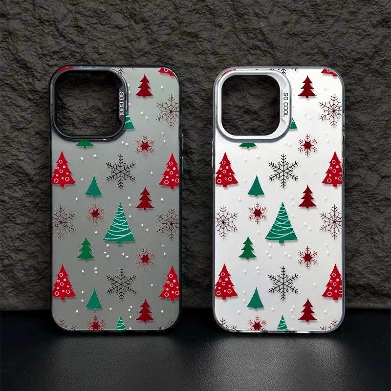 Festive Winter Christmas Tree Case for iPhone 13, 14 Pro Max, 15, 16 Pro, and 17