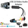 New USB 2.0 To RCA Cable Adapter Converter Audio Video Capture Card Adapter PC Cables For TV DVD VHS Capture Device