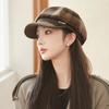 2024 Women's British Plaid Newsboy Cap: Retro Octagonal Hat with Face-Revealing Beret for Autumn