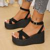Fashion Women Wedge Sandals Summer New Fashion Platform Buckle Casual Comfortable Walking Sandals Shoes for Women Sandalias De Mujer