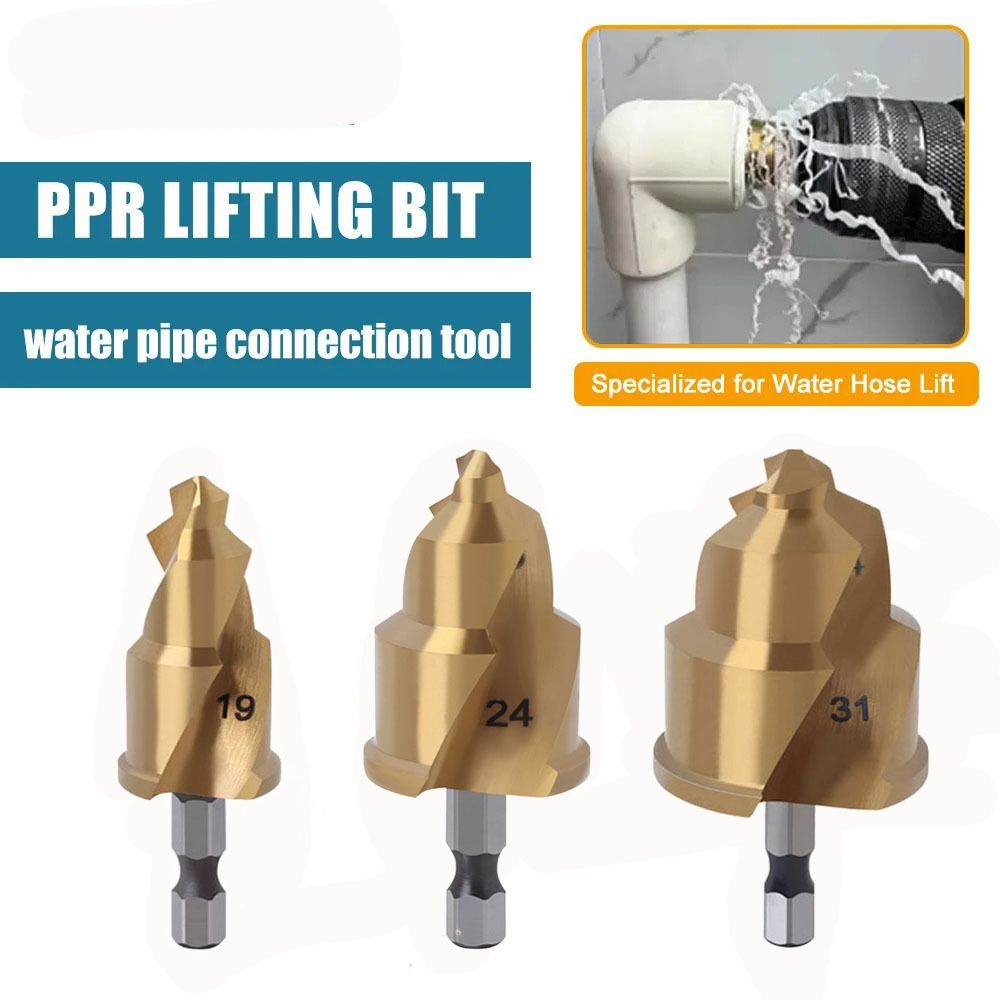 Hex Shank Water Pipe Repair Reamer Set Titanium Plated Stepped Drill Bit PPR Lifting Drill
