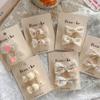 2pcs/set Sweet Princess Baby Girl Hair Clip Beige Color Lace Bow Candy Hair Pin for Toddler Full Fabric Kids Bang Side Clip