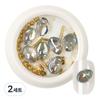 With Shan Selection Glass Bead Stone Set, Water Gray, 2 Sets