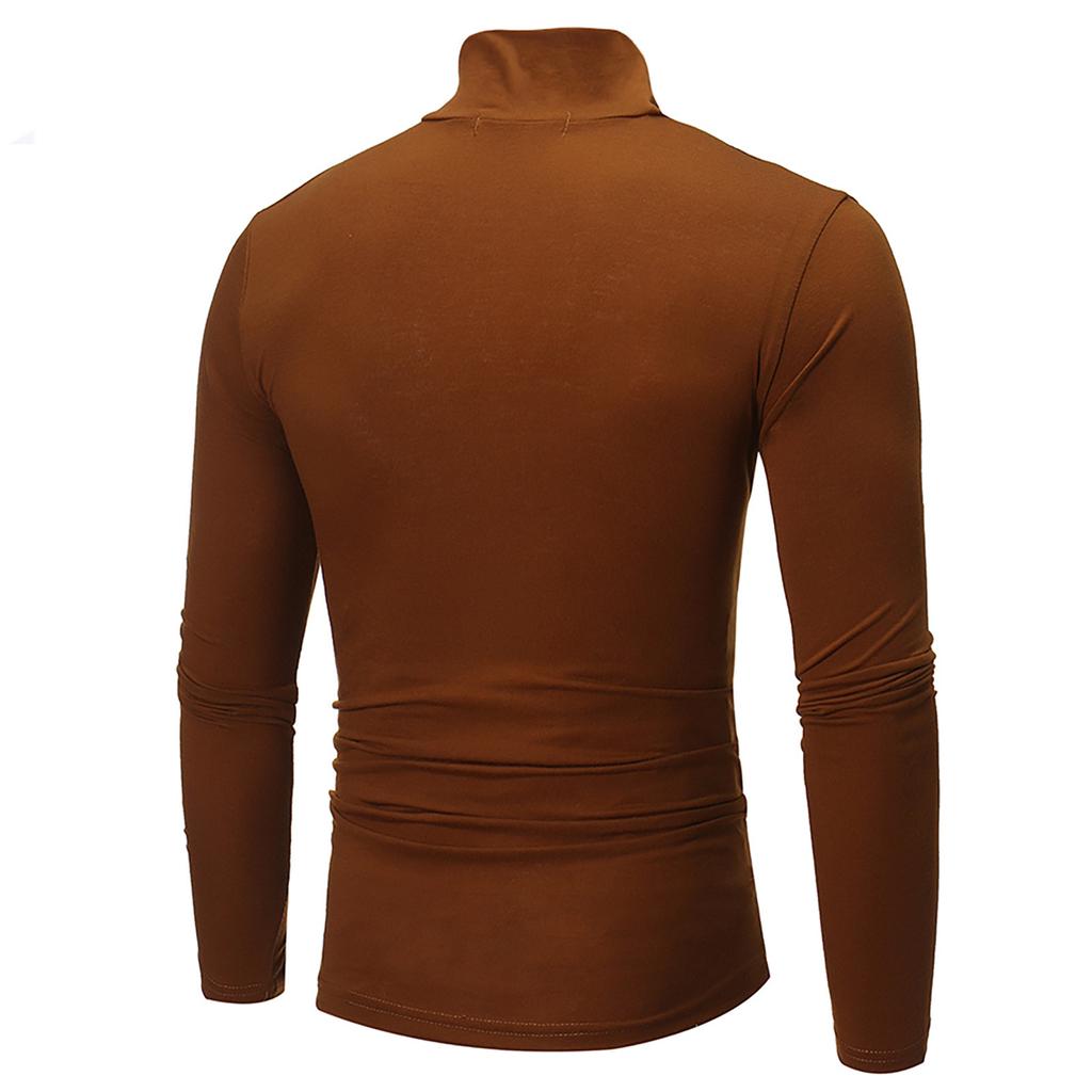 Men's Autumn Winter Turtleneck Long Sleeve Slim Pullover Sweater Blouse Top