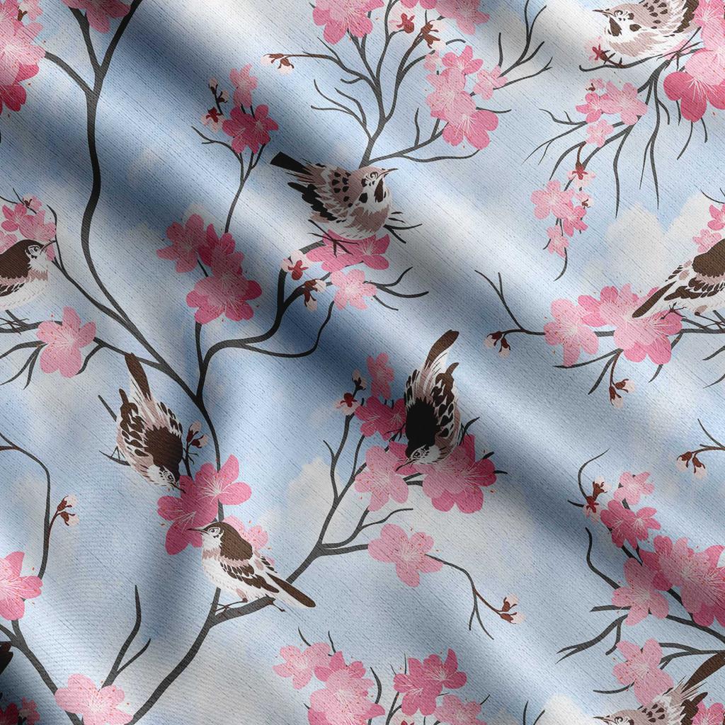 Soimoi Bird & Flowers  Print  Cotton Cambric Quilting Fabric Sold by The Yard 42 Inch Wide Medium Weight Cotton Fabric Sewing  Supplies