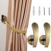 Durable Hold Modern Curtain Holdback Wall Hanger Curtain Holder Mounted Metal Hooks
