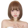 HAIRCUBE Full Short Heat Adult Small Harajuku Plunging Heat Resistant Wig, Wig, Bob, Resistant, Natural, Bob, Face, Style, Bangs, Everyday, (Brown)