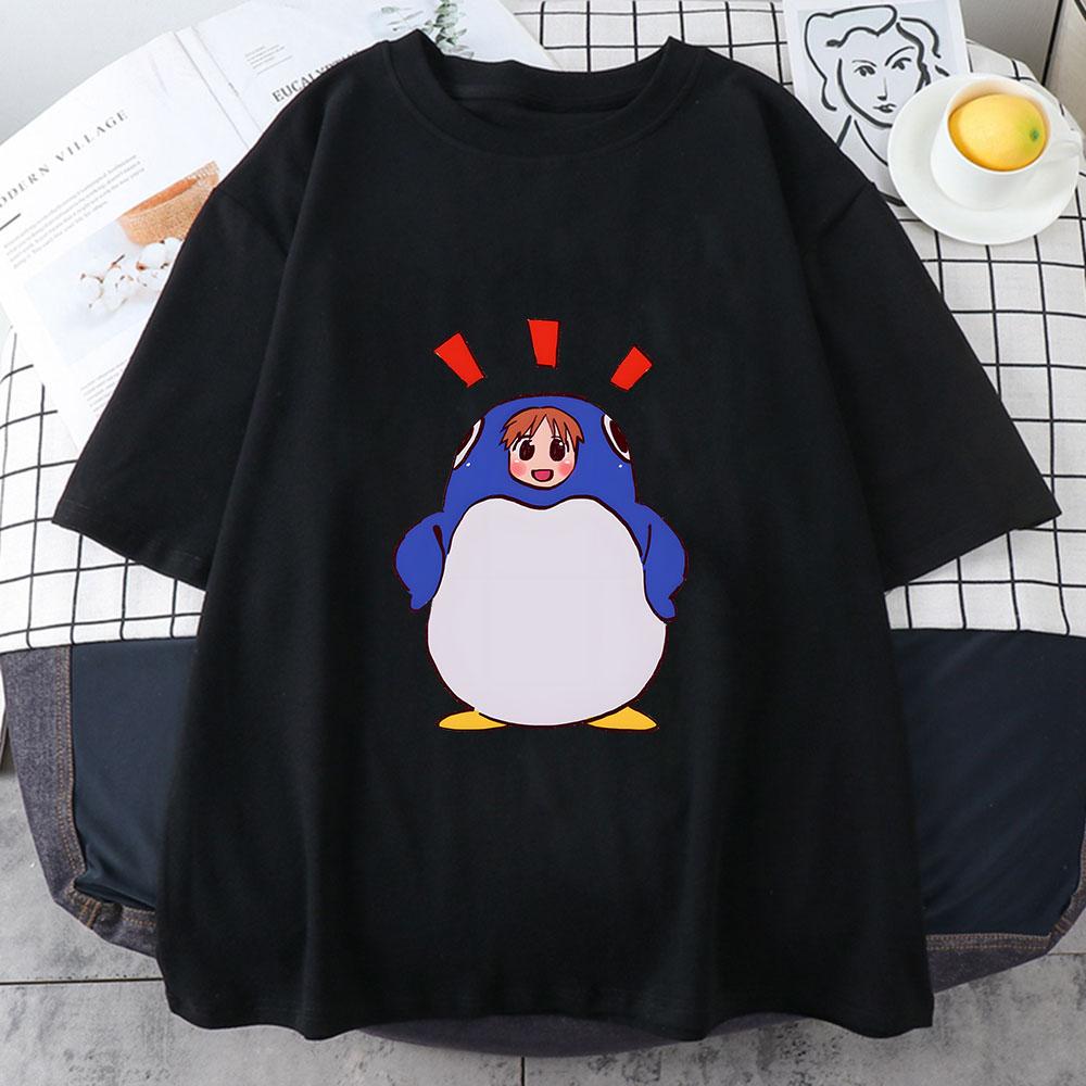 Azumanga Daioh Chiyo Mihama T-shirts WOMEN Summer Penguin Japanese Anime Tshirts 100% Cotton Kawaii/Cute Short Sleeve Streetwear