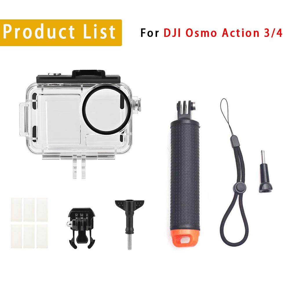 60M For DJI OSMO Action 4 3 Waterproof Cage Case Underwater Diving Protective Shell for DJI OSMO Action Camera Accessories