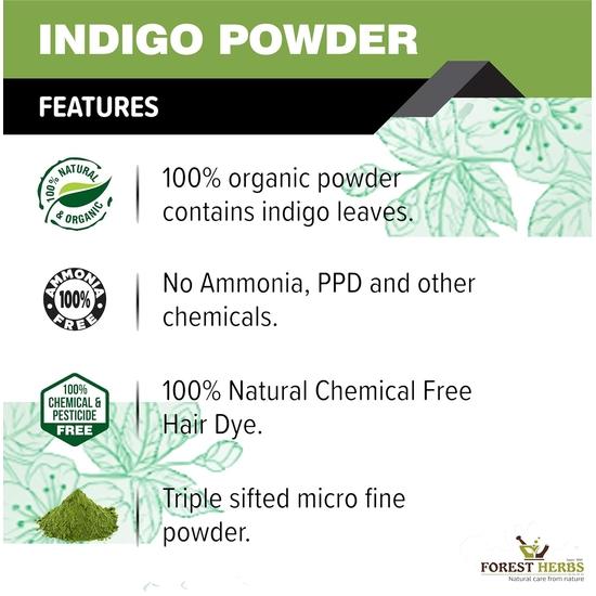 The Forest Herbs Natural Care From Nature 100% Organic Henna, Indigo, Amla Powder For Hair Black Combo Each 100Gms
