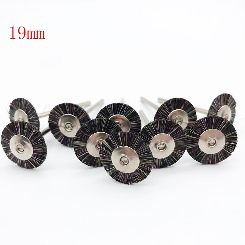 10Pcs/Bag 2.35mm Polishing Brush Wheel Dental Laboratory Lab Materials Soft Grey Goat Hair Rotary Tools Low Speed HP Shank Buff