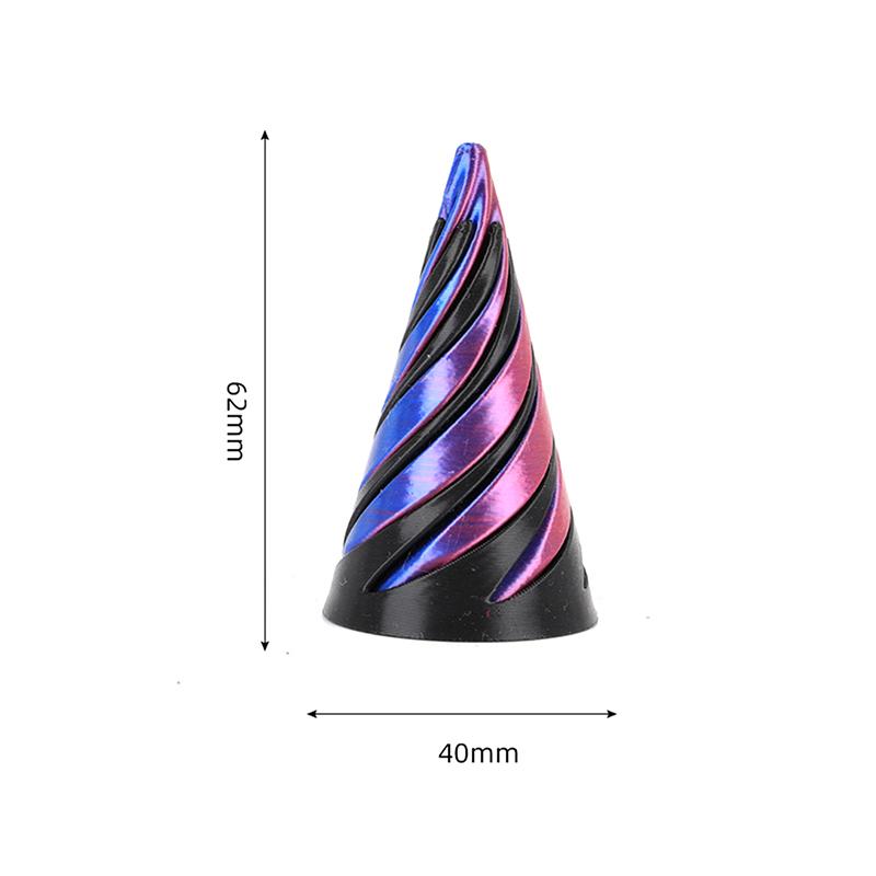 3D Printed Spiral Cone Toy Impossible Pyramid Passthrough Sculpture Pass Through Pyramid Fidget Mini Vortex Thread Illusion