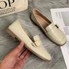 Fashion Round Toe Loafers Beige Moccasins Flat Woman Footwear Luxury Leather Casual Flats Low Heel Elegant Office Shoes For Women Chic A