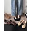 French Retro Beaded Bohemian 2025 Autumn New Light Mouth One-word Buckle Mary Jane Flat Single Shoes Women