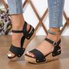 Women's Platform Wedge Summer Ladies Shoes Buckle Strap Clogs Gladiator Brand Design Heeled Sandal Rivet Footwear
