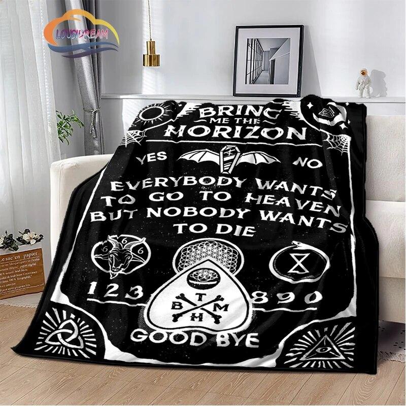 Satanic Gothic Witchcraft Blanket Ouija Board with Hands Occultism Flannel   Soft Four Seasons Portable Camping