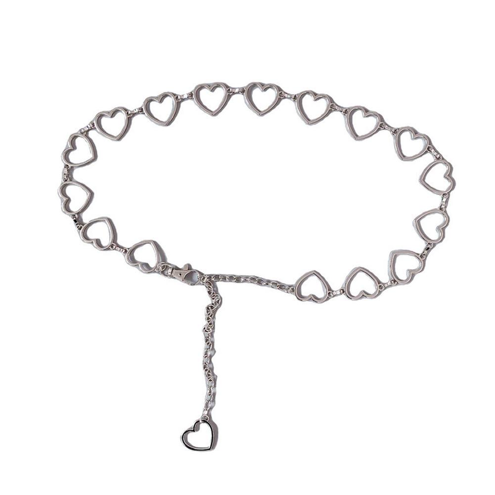 Women Fashion Classic Waist Chain Love Heart Hollow Girdle Hip Hop Style Waistband