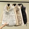 Women's Jacket Down Warm Vest Autumn and Winter Stand-up Collar Korean Style Hooded Vest Waistcoat Down Vest Padded Sleeveless Parka