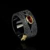 Exaggerated Ring for Women's Black Gold Ring Fashion Inlaid Red Zircon Ring Exaggerated Party Engagement Jewelry