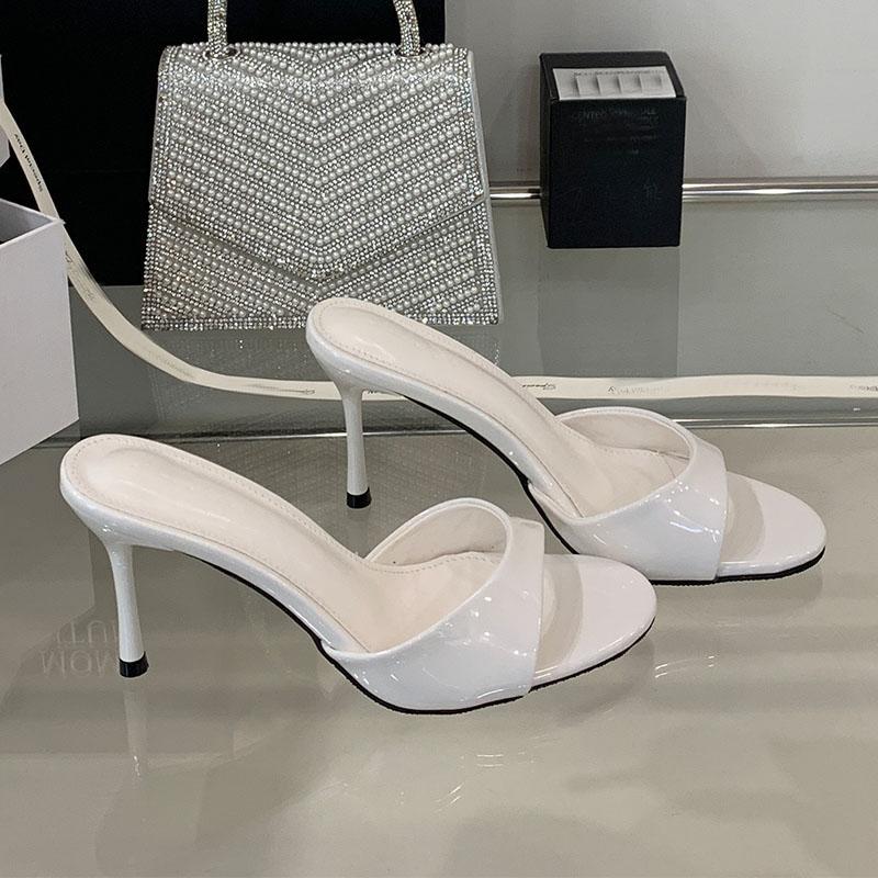 Fashion Summer Spring Elegant Women Heeled Sandals Slides Shoes Female Footwear Fashion Round Toe Ladies Thin Heels Sandals Shoes