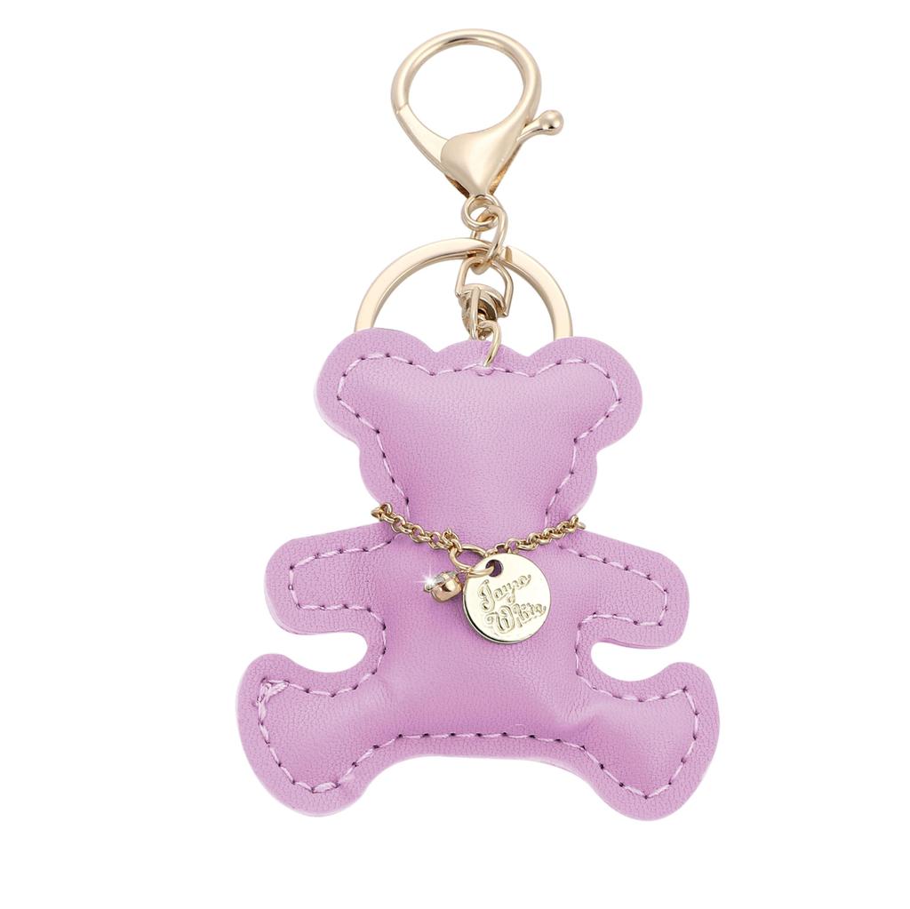 Tonecraft Bear Key Holder, Simple, Orthodox, Bag Charm, Popular, Stylish, Cute, Bear, PU Leather, Squishy, Purple