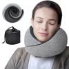 Melvint Neck Memory Portable Straight Washable Easy To Air Convenient Night Disaster Gray Pillow, Foam, U-Shaped, Pillow, Compact, Neck, Cover, Carry,