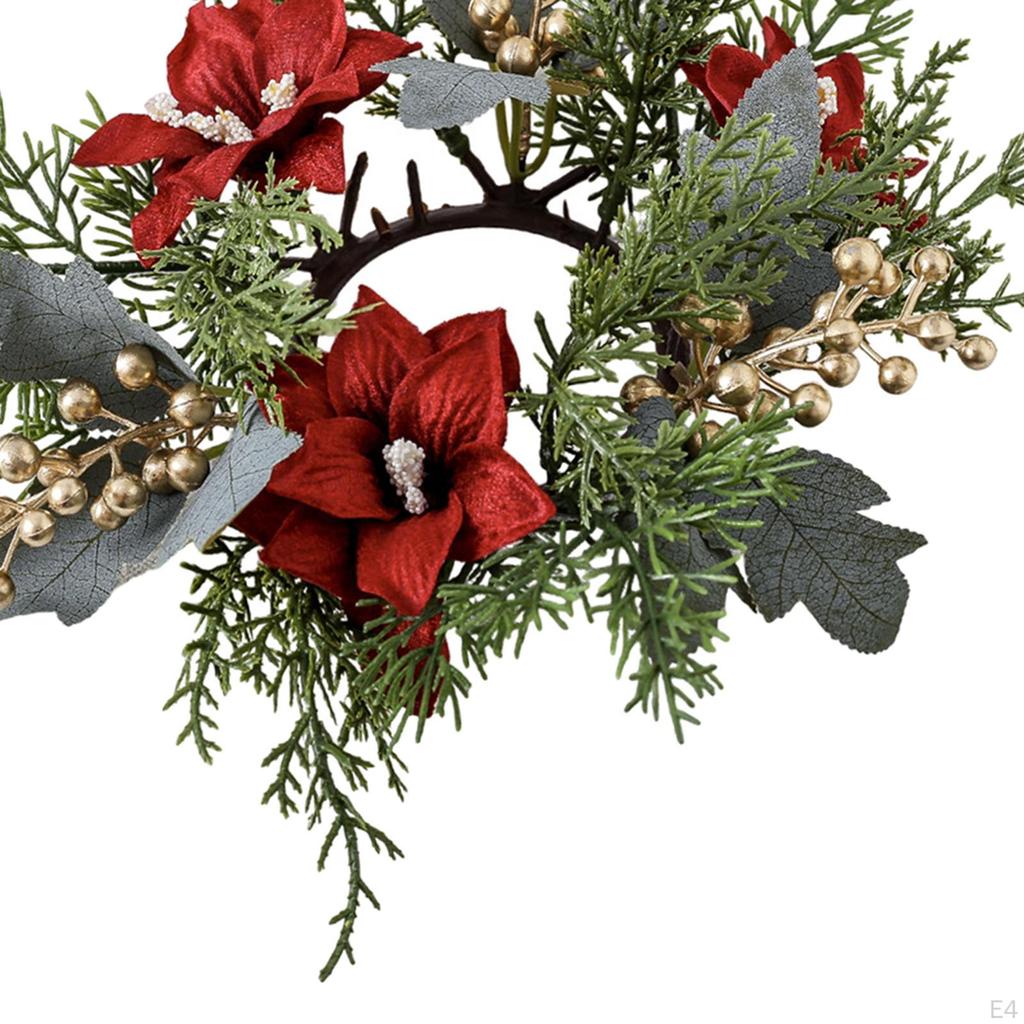 Рождественский венок-кольцо для свечи 25 см, украшение, креативный декор, гирлянда, цветок для