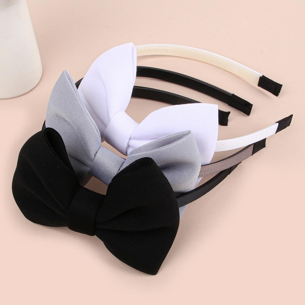 3pcs Fabric Bows Headbands for Girls Plastic Teeth Hairbands 4inch Hair Bows with Headband Children Kids Hair Accessories